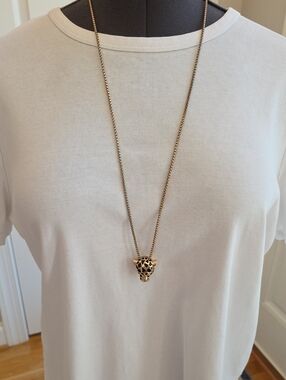St. Thomas Gold Leopard Head Pendant Necklace*